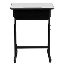 Load image into Gallery viewer, Flash Furniture Student Desk with Grey Top and Adjustable Height Black Pedestal Frame