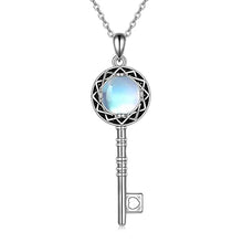 Load image into Gallery viewer, Key Necklaces for Women 925 Sterling Silver Moonstone Pendant Necklace Mother's Day Jewelry Gifts for Women Birthday/Anniversary Day/Party