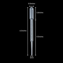 Load image into Gallery viewer, 200 Bulk Pack Plastic Transfer Pipettes By D&H Medical: Squeeze Droppers For Essential Oils, Makeup, Liquor & Experiments – 3ml Suction Injector Tools For Lab, Hospital, School Classroom & Home Use