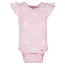 Load image into Gallery viewer, GERBER Baby Girls 4-Pack Short Sleeve Onesies Bodysuits, White Crab, 6-9 Months