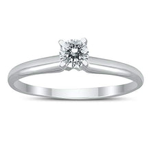 Load image into Gallery viewer, AGS Certified 1/4 Carat Round Diamond Solitaire Ring in 14K White Gold