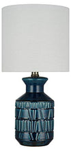 Load image into Gallery viewer, Amazon Brand – Stone & Beam Ceramic Table Lamp, 18"H, Crackle Dark Blue