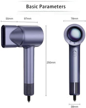 Load image into Gallery viewer, Professional Hair Dryer, Powerful Brushless Motor Blow Dryer for Fast Drying, Ionic Hair Dryer with 3 Heating/3 Speed Settings, Hot and Cold Automatic Cycle, Portable for Home & Travel