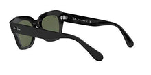 Load image into Gallery viewer, Ray-Ban Women's RB2186 State Street Sunglasses, Black/Green, 49 mm