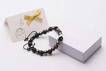 Load image into Gallery viewer, Karseer Vintage Silver and Black Plated Hamsa Evil Eye Stress Relief Reiki Healing Bracelet Natural Hematite Agate Dzi Lava Rock Lapis Lazuli Beaded Macrame Adjustable Anti Anxiety Diffuser Bracelet