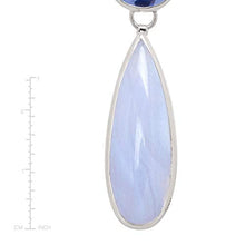 Load image into Gallery viewer, Silpada 'Paradise Found' Natural Blue Lace Agate and Quartz Pendant Necklace in Sterling Silver, 18" + 2"