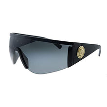 Load image into Gallery viewer, Versace VE 2197 126187 Matte Black Metal Shield Sunglasses Grey Lens