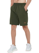 Load image into Gallery viewer, TBMPOY Men's Running Lightweight Elastic Waist Athletic Jogger Pace Shorts(ArmyGreen,us L)