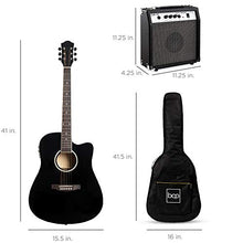 Load image into Gallery viewer, Best Choice Products Beginner Acoustic Electric Guitar Starter Set w/ 41in, All Wood Cutaway Design, Case, Strap, Picks, Tuner - Black