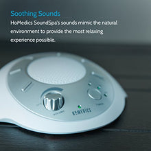 Load image into Gallery viewer, White Noise Sound Machine | Portable Sleep Therapy for Home , Office , Baby & Travel | 6 Relaxing & Soothing Nature Sounds , Battery or Adapter Charging Options , Auto-Off Timer | HoMedics Sound Spa