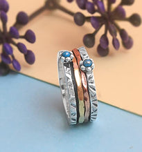 Load image into Gallery viewer, Turquoise Gemstone 925 Sterling Silver Spinner Ring Jewelry (10.5)
