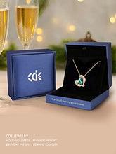 Load image into Gallery viewer, CDE Love Heart Pendant Necklaces for Women Silver Tone Rose Gold Tone Crystals Birthstone Mother's Day Jewelry Gifts for Women Birthday/Anniversary Day/Party (D-May-Rose Gold Green)