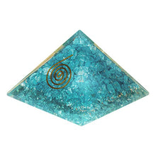 Load image into Gallery viewer, Orgone Pyramid – Emf Protection Anxiety Relief Crystals and Healing Stones Aquamarine Energy Generator Chakra Healing Crystals Handmade Orgonite Pyramid for – Sleep Aid Smudge Kit Reiki Supplies