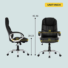 Load image into Gallery viewer, Office Chair Computer High Back Adjustable Ergonomic Desk Chair Executive PU Leather Swivel Task Chair with Armrests Lumbar Support (Black)