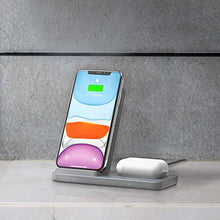 Load image into Gallery viewer, iOttie iON Wireless Duo 10W Stand + 10W Pad Qi-Certified Charger Compatible with iPhone and Samsung Galaxy | Includes Power Cable & Adapter | Light Grey