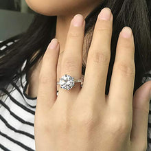 Load image into Gallery viewer, 4ct Round Brilliant Nscd Sona Simulated Diamond Solitaire Wedding Engagement Ring - Finger Size 4
