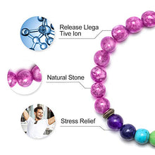 Load image into Gallery viewer, M MOOHAM Amethyst Chakras Beads Bracelet - 8mm Natural Stone Amethyst Stone Bead Chakra Bracelet, Men Women Stress Relief Yoga Beads Elastic Semi-Precious Stone Anxiety Bracelet