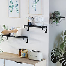 Load image into Gallery viewer, AMADA HOMEFURNISHING Floating Shelves Wall Mounted Set of 3, Rustic Wood Wall Shelves for Bedroom/Bathroom/Living Room/Kitchen/Laundry Room, Storage & Decoration, Black