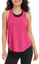 Load image into Gallery viewer, Lulucheri Women's Workout Racerback Tank Tops Pleated Loose Fit Yoga Athletic Running Exercise Shirts (Small, Pitaya Pink)