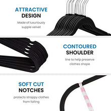 Load image into Gallery viewer, Zober Non-Slip Velvet Hangers - Suit Hangers (50-pack) Ultra Thin Space Saving 360 Degree Swivel Hook Strong and Durable Clothes Hangers Hold Up-To 10 Lbs, for Coats, Jackets, Pants, & Dress Clothes