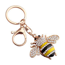 Load image into Gallery viewer, FEELMEM Cute Crystal Yellow Bee Charm Keychain Honeybee Bumble Bee Charm with Lobster Clasp Jewelry Handbag Key Ring Chain Keychain (BEE keychain)
