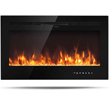 Load image into Gallery viewer, Tangkula 36" Electric Fireplace, in-Wall Recessed and Wall Mounted 750 W / 1500 W Fireplace Heater, Touch Screen Control Panel, 9 Flamer Color, Temperature Control & Timer Crystal Heater (36 inches)