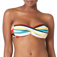 Load image into Gallery viewer, Ocean Blues Women's Colorful Striped Halter Twist Bandeau Bikini Top Size Small
