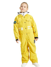 Load image into Gallery viewer, HOUZONIY Kids Snow Suit Unisex Waterproof,Ski Suit Insulated for Girls Boys,One Piece Padded for Skiing,Snowmobiling,Hiking,Climbing Yellow 130