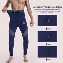 Load image into Gallery viewer, MEETWEE Thermal Pants for Men, Winter Base Layer Long Johns Compression Tights Wintergear Cold Weather for Heat Retention (Grey+Blue, Large)