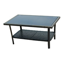 Load image into Gallery viewer, IDS Home 4 Piece Brown Pattio Furniture Wicker Conversation Set, Loveseat & 2 Cushion Chairs, Glass Coffee Table for Garden Lawn Poolside Backyard