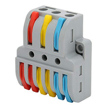 Load image into Gallery viewer, 10Pcs Electrical Connectors, Lever Nut, Wire Block Clamp Terminal 3in6out Color Quick Wiring Electrical Connectors LT633
