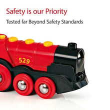 Load image into Gallery viewer, BRIO World 33592 Mighty Red Action Locomotive | Battery Operated Toy Train With Light and Sound Effects for Kids Age 3 and Up