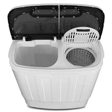 Load image into Gallery viewer, SUPER DEAL Portable Compact Mini Twin Tub Washing Machine w/Wash and Spin Cycle, Built-in Gravity Drain, 13lbs Capacity For Camping, Apartments, Dorms, College Rooms, RV’s, Delicates and more