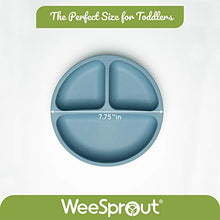 Load image into Gallery viewer, WeeSprout Suction Plates with Lids for Babies & Toddlers | 100% Silicone | Plates Stay Put with Suction Feature | Divided Design | Microwave & Dishwasher Safe | 3 Pack