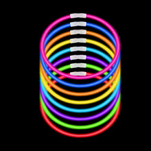 Load image into Gallery viewer, 300 Pack Glow Sticks with 100 22” Necklaces + 200 8” Bracelets Connector Included; Glow in The Dark Halloween Party Bulk Supplies, Neon Light Up Accessories for 4th of July & Independent Day
