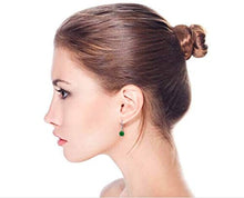Load image into Gallery viewer, Simple Plain Basic Round Bead Green Aventurine Gemstone Leverback Ball Drop Earrings For Women 925 Sterling Silver
