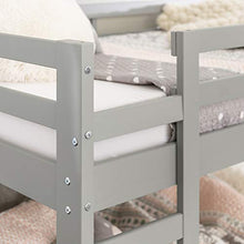 Load image into Gallery viewer, Walker Edison Alexander Classic Solid Wood Stackable Jr Twin over Twin Bunk Bed, Twin over Twin, Grey