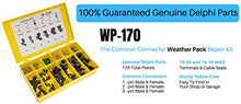 Load image into Gallery viewer, Delphi WeatherPack Connector Kit WP-170: Sealed Weatherproof Automotive Electrical Connectors 14-20 Gauge with 1 pin, 2 pin, and 3 pin OEM Assortment in 178 Piece Project Kit