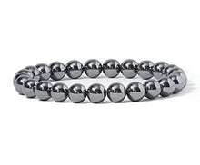 Load image into Gallery viewer, Cherry Tree Collection Gemstone Beaded Stretch Bracelet 8mm Round Beads 7" (Hematite)