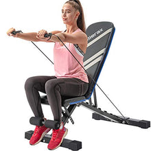 Load image into Gallery viewer, Merax Adjustable Utility Weight Bench with Resistance Bands, Foldable Incline/Decline Exercise Workout Bench for Full Body Workout, Home Gym Equipment (Black & Gray)