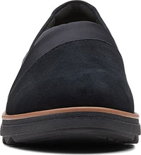 Load image into Gallery viewer, Clarks Women's Sharon Pump Loafer, Black Suede, 9