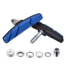 Load image into Gallery viewer, HOTOP 2 Pairs V Bike Brake Pads with Hex Nuts and Spacers V Bicycle Brake Blocks Set 70 mm (Blue)
