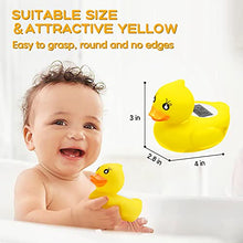 Load image into Gallery viewer, Baby Bath Thermometer Floating Toy, BabyElf Rubber Duck Thermometer for Infants, Water and Room Safty Thermometer for Bathtub Bath Pool, with Temperature Warning, 2 Extra Duck Toys