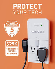 Load image into Gallery viewer, ECHOGEAR On-Wall Surge Protector with 6 Pivoting AC Outlets & 1080 Joules of Surge Protection - Low Profile Design Installs Over Existing Outlets to Protect Your Gear (White)