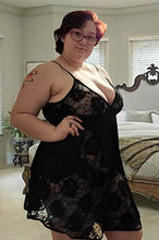 Load image into Gallery viewer, ADOREJOY Womens Babydoll Lingerie Set Plus Size Sleepwear(5XL,Black)