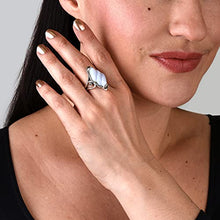 Load image into Gallery viewer, Carolyn Pollack Sterling Blue Lace Agate Carved Gemstone Ring Size 07