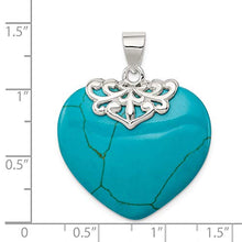 Load image into Gallery viewer, 925 Sterling Silver Blue Turquoise Heart Stone Pendant Charm Necklace Love Ful Fine Jewelry For Women Gifts For Her