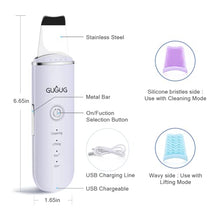 Load image into Gallery viewer, GUGUG Skin Scrubber Skin Spatula, Blackhead Remover with 4 Modes, Facial Scrubber Spatula