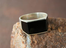 Load image into Gallery viewer, 925k Silver Mens Ring-Handmade Mens Ring-Onyx Stone Ring-Jewelry Gift For Mens-Silver rings for Men- Men Onyx Wedding Ring