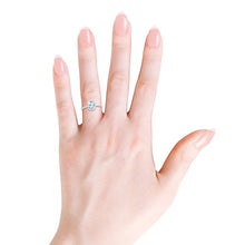 Load image into Gallery viewer, Thin Shank Cushion Cut Aquamarine Ring With Diamond Accents in 14K White Gold (8x6mm Aquamarine)